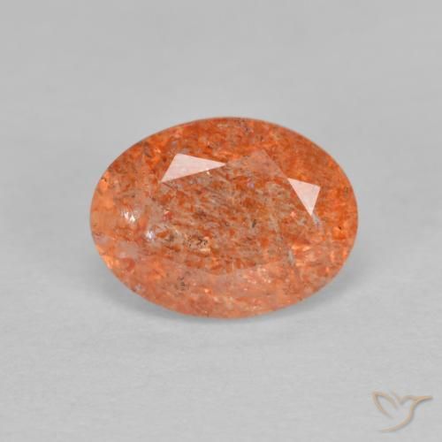 1.29ct Natural Medium Orange Sunstone, Oval, Translucent