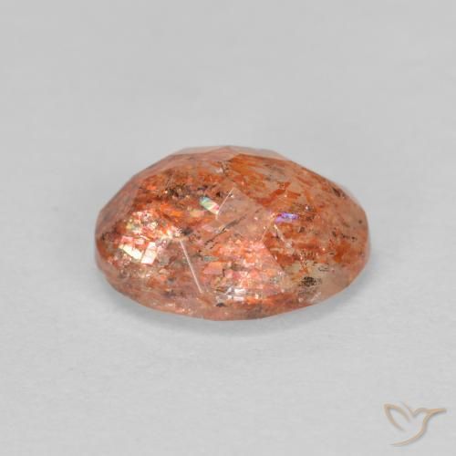 Sunstone Gemstone in 8.2 x 6.3 mm Size for Sale, Sunstone Stone in Grapefruit Orange Color