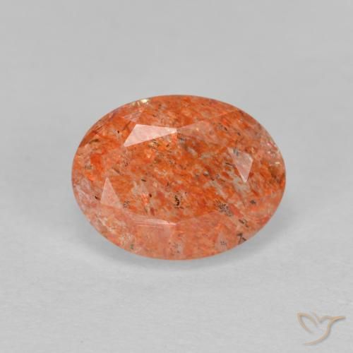 1.41ct Natural Grapefruit Orange Sunstone, Oval, Translucent, Photo A