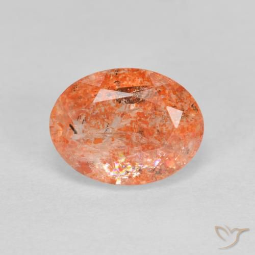 1.41ct Natural Ginger Orange Sunstone, Oval, Translucent, Photo A