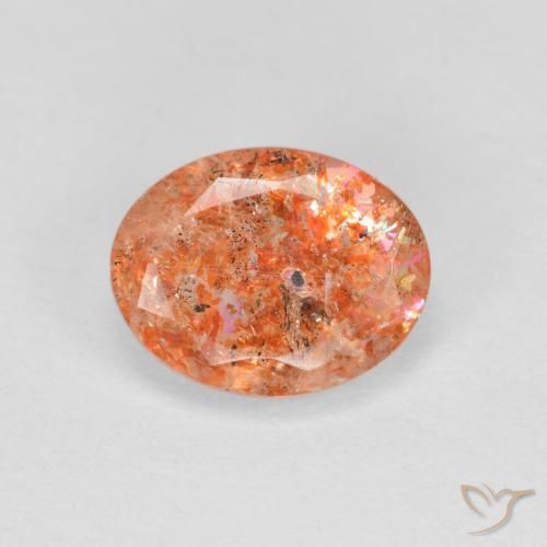 1.22ct Natural Ginger Orange Sunstone, Oval, Translucent