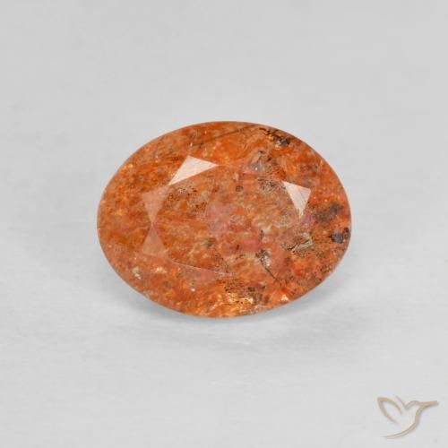 1.30ct Natural Medium Orange Sunstone, Oval, Translucent
