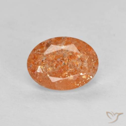 1.25ct Natural Reddish Orange Sunstone, Oval, Translucent
