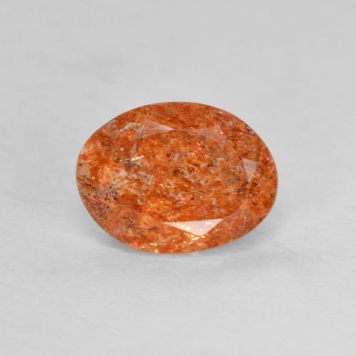 Medium Orange Sunstone Gem - 1.3ct Oval Facet (ID: 594575)