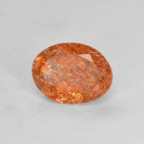 1.27 ct Orange Sunstone Stone, Natural Sunstone in Oval Facet Shape for Sale