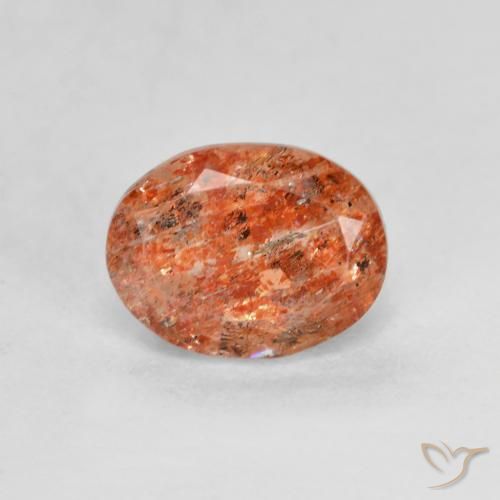 1.53ct Natural Warm Orange Sunstone, Oval, Translucent