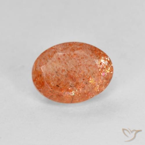 1.35ct Natural Medium Orange Sunstone, Oval, Translucent