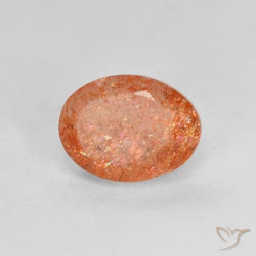 1.35 ct Orange Sunstone Stone, Natural Sunstone in Oval Facet Shape for Sale