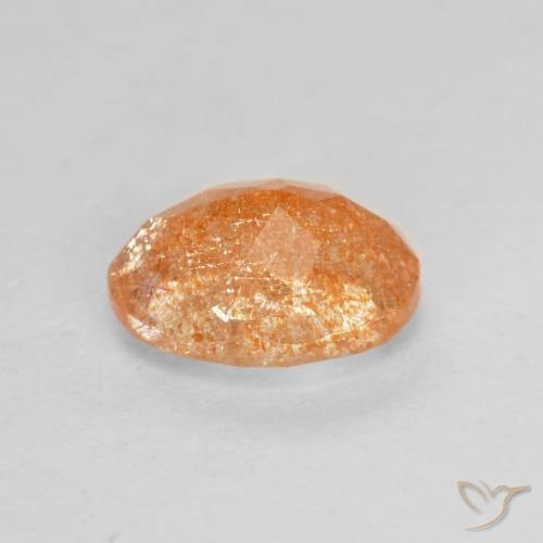 Sunstone Gemstone in 8.3 x 6.3 mm Size for Sale, Sunstone Stone in Deep Orange Color