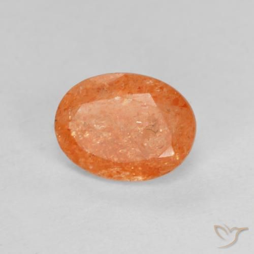 1.34 ct Orange Sunstone Stone, Natural Sunstone in Oval Facet Shape for Sale
