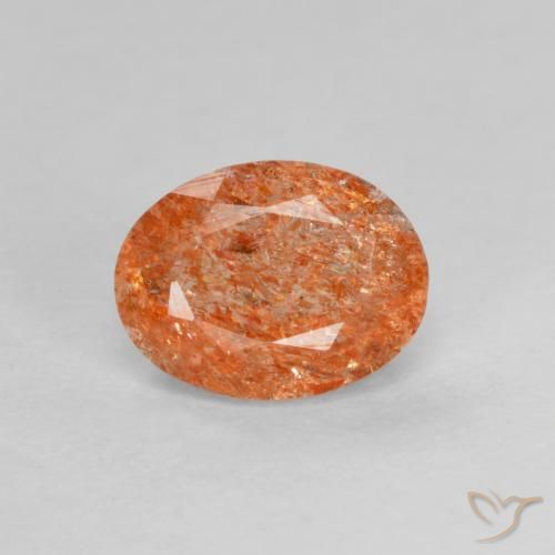 1.31ct Natural Warm Orange Sunstone, Oval, Translucent
