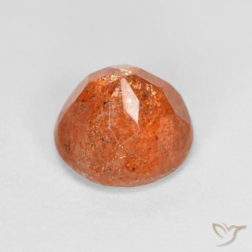 Sunstone Gemstone in 7 mm (calibrated) Size for Sale, Sunstone Stone in Medium-Light Orange Color