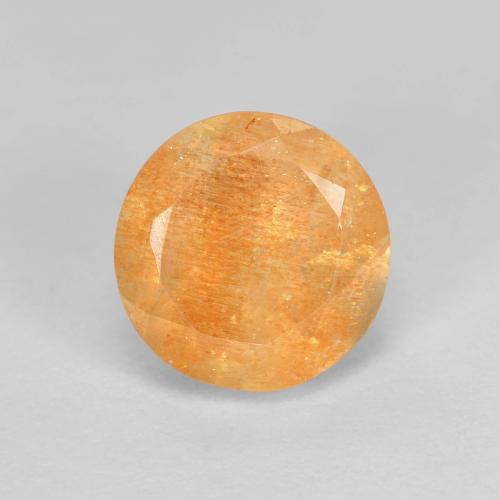 Medium Orange Sunstone Gem - 1.6ct Round Facet (ID: 607765)