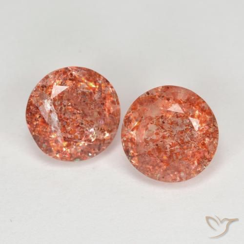 2.71ctw Natural Warm Orange Sunstone, Round, Translucent
