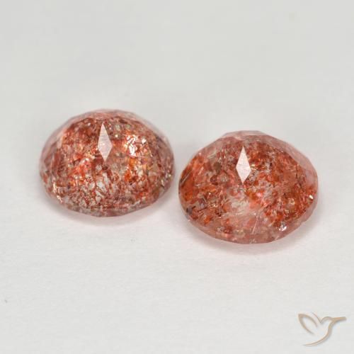 Sunstone Gemstones in 7 mm (calibrated) Size for Sale, Sunstone Stones in Warm Orange Color