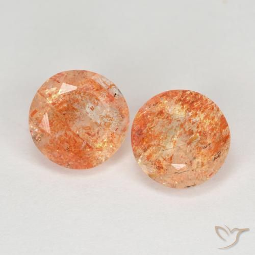 2.84 ct Orange Sunstone, 7.2 mm Round Cut From India, Photo A