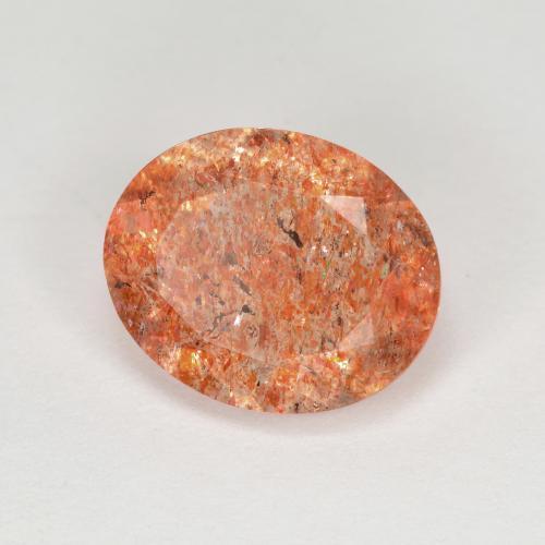 3.15 ct Orange Sunstone Stone, Natural Sunstone in Oval Facet Shape for Sale