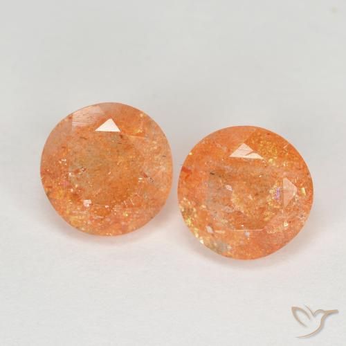 2.69ctw Natural Medium-Light Orange Sunstone, Round, Transparent