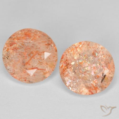 2.05ctw Natural Light Orange Sunstone, Round, Transparent