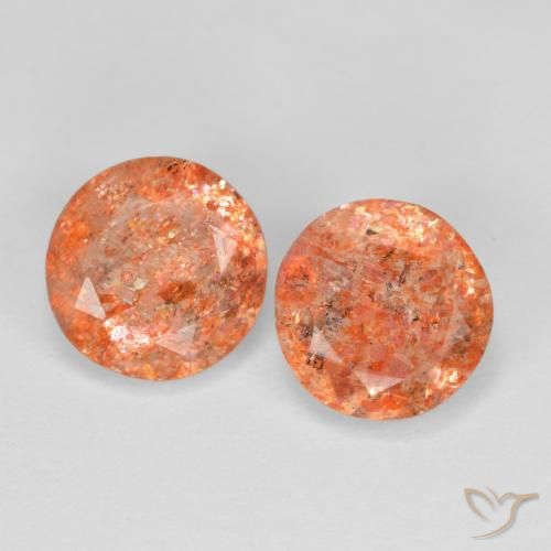 2.16 ct Orange Sunstone, 7.1 mm Round Cut From India, Photo A