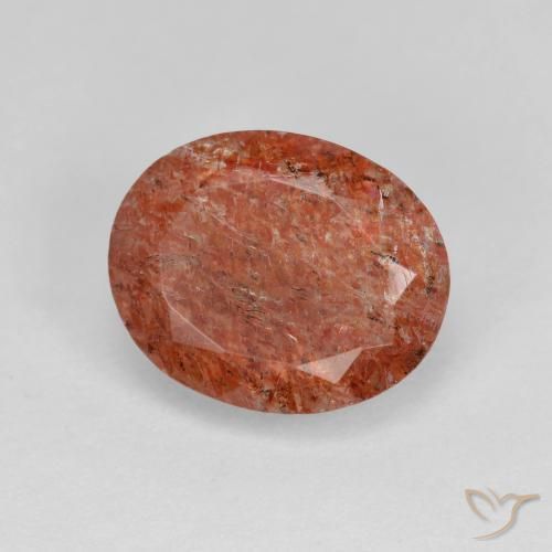 3.12 ct Orange Sunstone Stone, Natural Sunstone in Oval Facet Shape for Sale