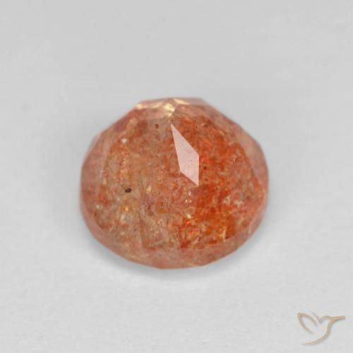 Sunstone Gemstone in 7 mm (calibrated) Size for Sale, Sunstone Stone in Grapefruit Orange Color