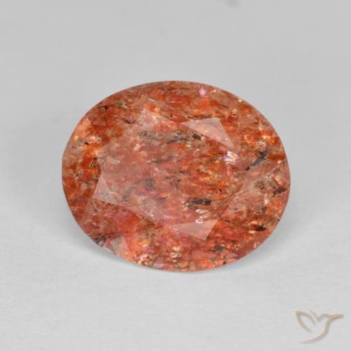 2.80 ct Orange Sunstone Stone, Natural Sunstone in Oval Facet Shape for Sale