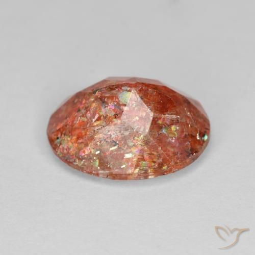 Sunstone Gemstone in 11 x 9 mm (calibrated) Size for Sale, Sunstone Stone in Reddish Orange Color