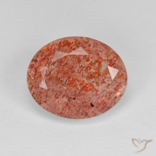 3.03ct Natural Medium Orange Sunstone, Oval, Transparent