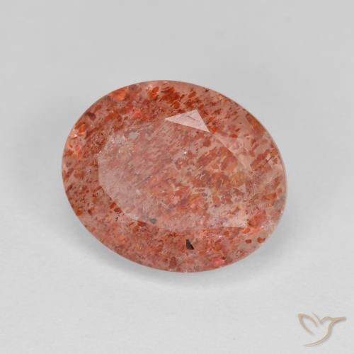 3.03 ct Orange Sunstone Stone, Natural Sunstone in Oval Facet Shape for Sale