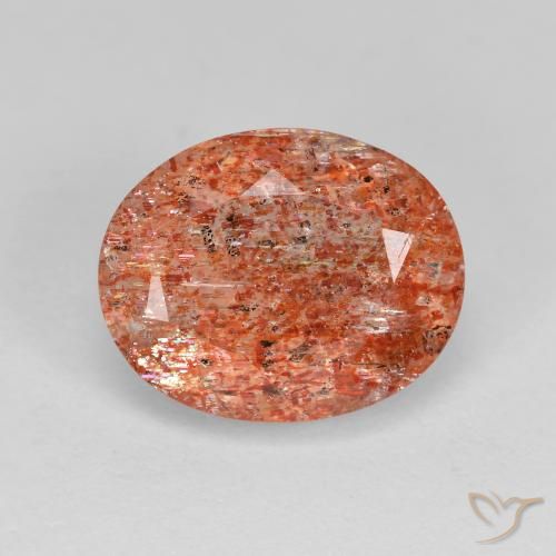 3.47ct Natural Warm Orange Sunstone, Oval, Transparent