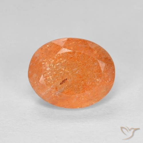 2.85ct Natural Yam Orange Sunstone, Oval, Translucent