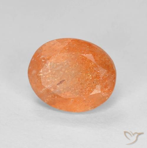 2.85 ct Orange Sunstone Stone, Natural Sunstone in Oval Facet Shape for Sale