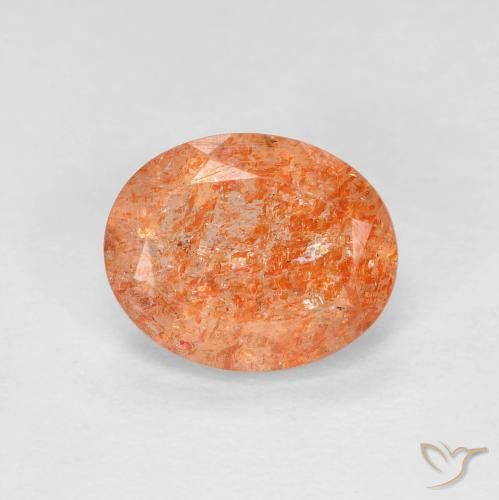 2.28 ct Orange Sunstone, 9.9 x 8 mm Oval Cut From India, Photo A