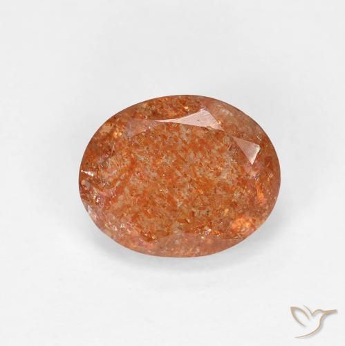 2.41ct Natural Reddish Orange Sunstone, Oval, Transparent