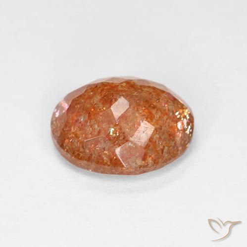 Sunstone Gemstone in 10 x 8 mm (calibrated) Size for Sale, Sunstone Stone in Reddish Orange Color