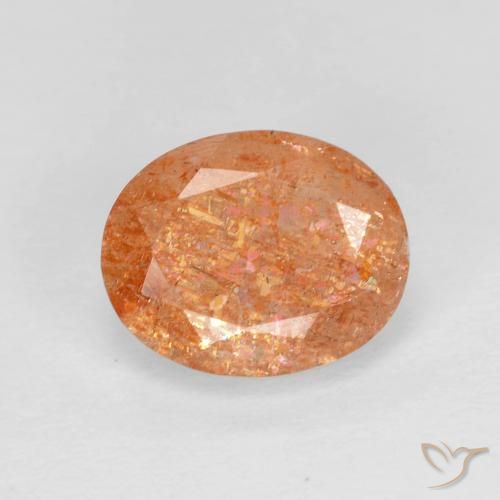 2.6ct Oval Sunstone from India, Dimension 10 x 8mm, Natural untreated Gemstone, Transparent Clarity, 1pc Oval Facet Sunstone, Mohs Hardness of 6 - 6.5, Photo A