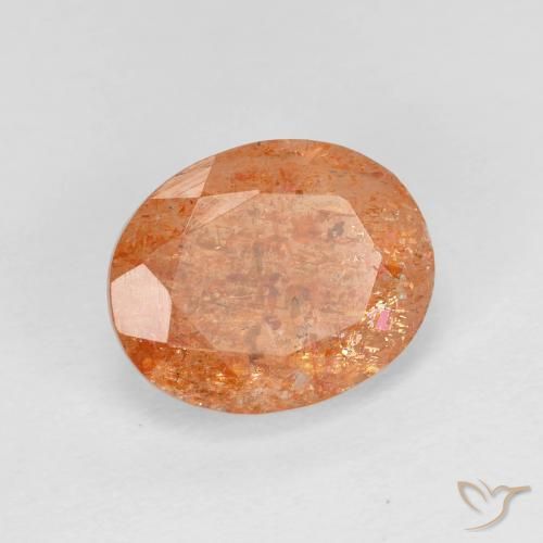 2.60 ct Orange Sunstone Stone, Natural Sunstone in Oval Facet Shape for Sale