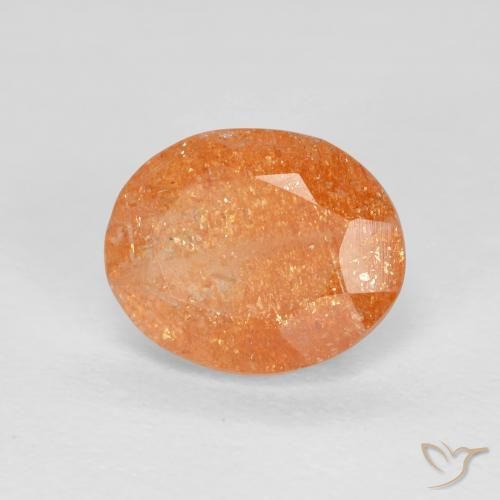 2.51ct Natural Deep Orange Sunstone, Oval, Transparent