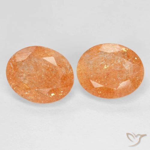 5.50 ctw Orange Sunstone Stones, Natural Sunstone in Oval Facet Shape for Sale