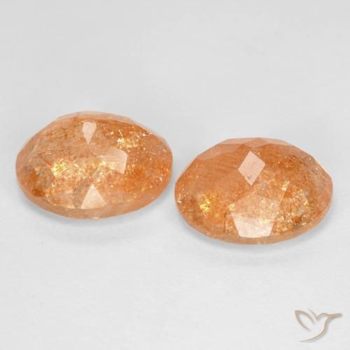 Sunstone Gemstones in 10 x 8 mm (calibrated) Size for Sale, Sunstone Stones in Deep Orange Color