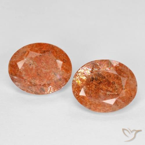 4.80 ctw Orange Sunstone Stones, Natural Sunstone in Oval Facet Shape for Sale