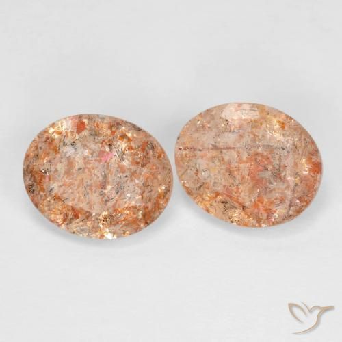4.08 ctw Orange Sunstone Stones, Natural Sunstone in Oval Facet Shape for Sale