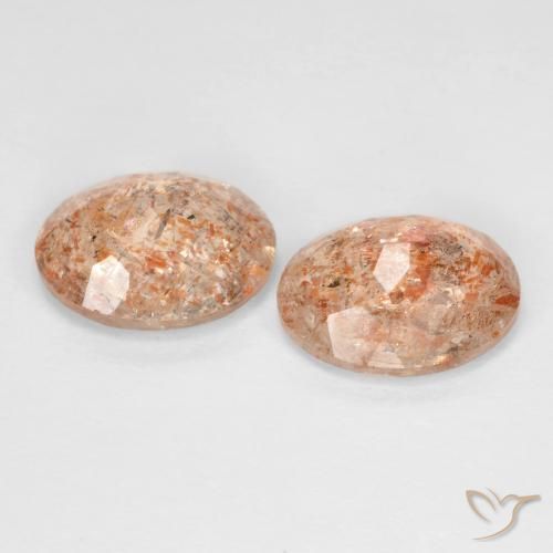 Sunstone Gemstones in 10 x 8 mm (calibrated) Size for Sale, Sunstone Stones in Light Orange Color