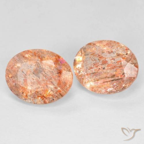5.07ctw Natural Light Orange Sunstone, Oval, Transparent