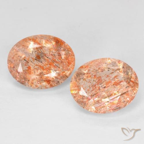 5.07 ctw Orange Sunstone Stones, Natural Sunstone in Oval Facet Shape for Sale
