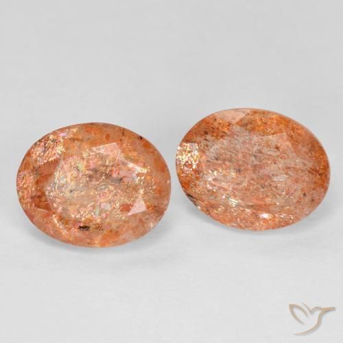4.92 ctw Orange Sunstone Stones, Natural Sunstone in Oval Facet Shape for Sale