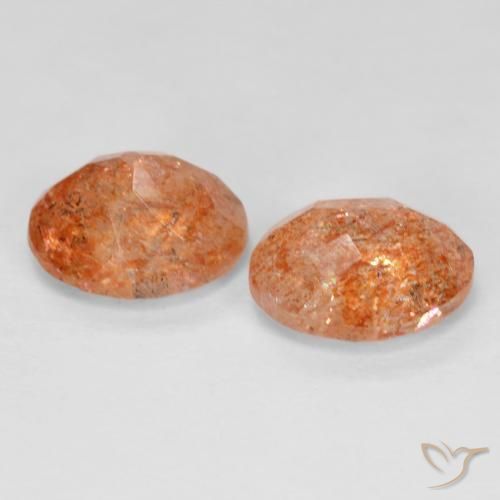 Sunstone Gemstones in 10 x 8 mm (calibrated) Size for Sale, Sunstone Stones in Medium Orange Color