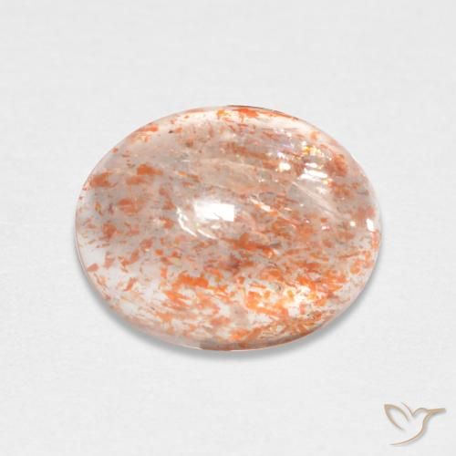 1.68ct Natural Light Tiger Orange Sunstone, Oval, Translucent
