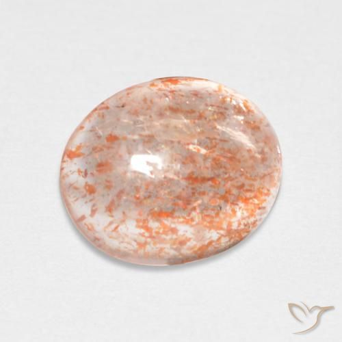 1.68 ct Orange Sunstone Stone, Natural Sunstone in Oval Cabochon Shape for Sale